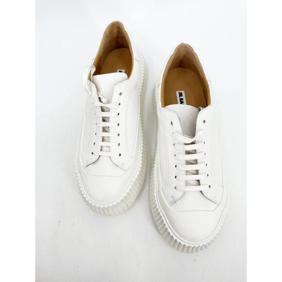 Jil Sander Olona Flatform Sneakers Platform White Leather 40 - Picture 1 of 8